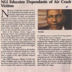 NLI Educates Dependants of Air Crash