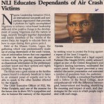 NLI Educates Dependants of Air Crash